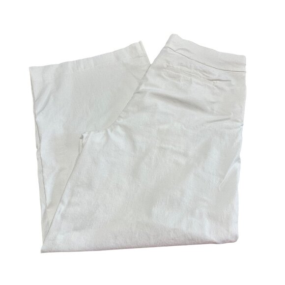 Chico's Pants Size 2 R 12R Large White Cropped Pants Wide Leg Pull On Stretch - Picture 7 of 13
